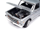 Auto World 1:18 Scale 1968 Chevy C10 Stepside Silver Pickup Truck Diecast Model AW324/06