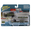 Auto World 1:64 Scale 2004 Hummer H2 with Open Car Trailer Diecast Model