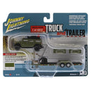 Auto World 1:64 Scale 2004 Hummer H2 with Open Car Trailer Diecast Model