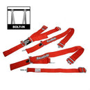 RaceQuip 711011 Race Harness Red Bolt-In - Floor/Roll Bar Mount