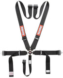 RaceQuip 741001 SFI Race Belt 5Pt Camlock Pd Lap - Sportsman - Black