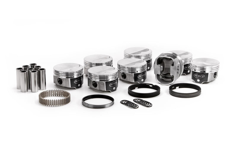 ICON IC9929KTM.030 FHR Piston - Chevy 350, Rod 5.700, Flat Top +3.7cc 2V Kit with Rings