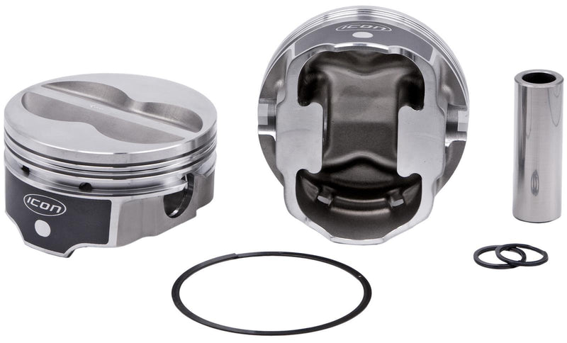 ICON IC9964KTD.030 FHR Piston - Chevy 350, 6.00 Rod, +10cc Flat Top 4V Kit with Rings