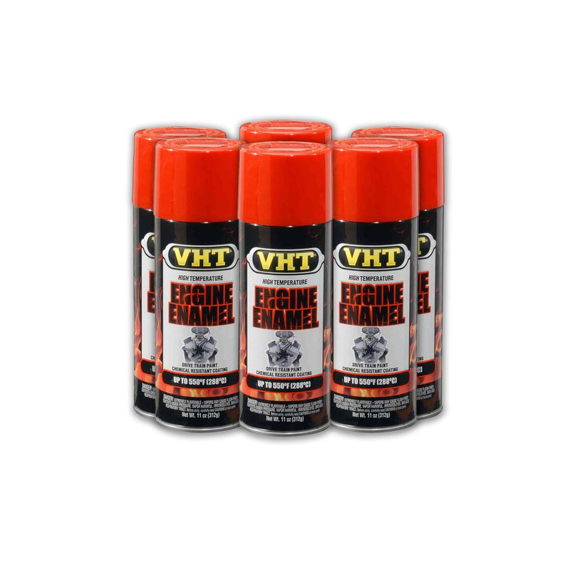 VHT SP123-6 Gloss Engine Enamel - High Temp 11oz Cans, Chevy Orange - 6-PACK