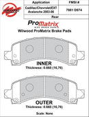 Wilwood ProMatrix Brake Pads 150-D0974K