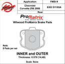 Wilwood ProMatrix Brake Pads 150-D1185K