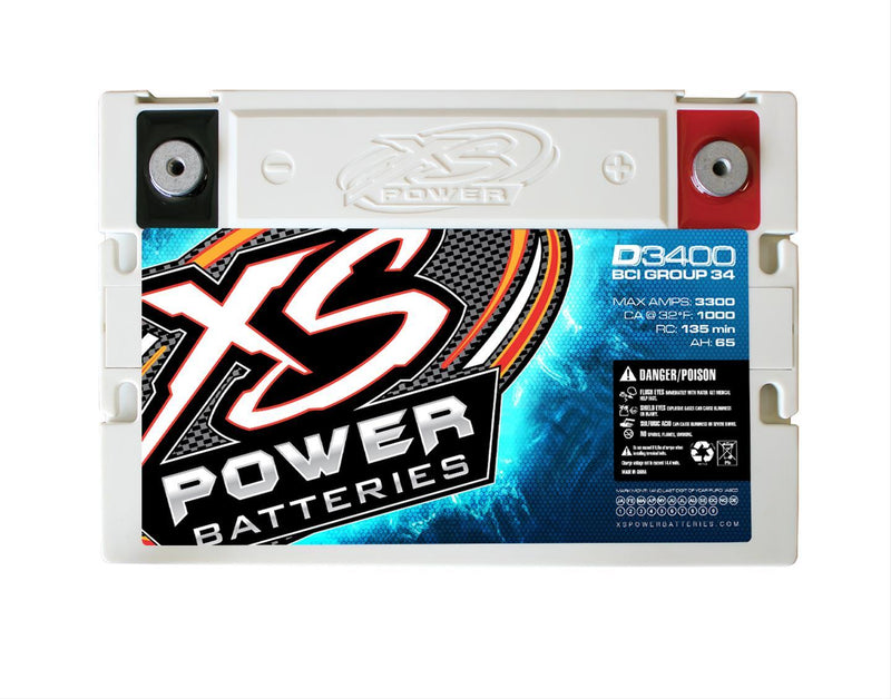 XS Power D3400 AGM Battery 1,012 Cranking Amps BCI Group 34