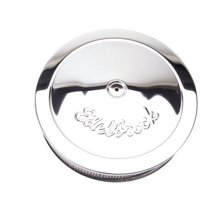 Edelbrock 1221 Pro-Flo Chrome 14" Round Air Cleaner With 3" Paper Element (Deep Flange)