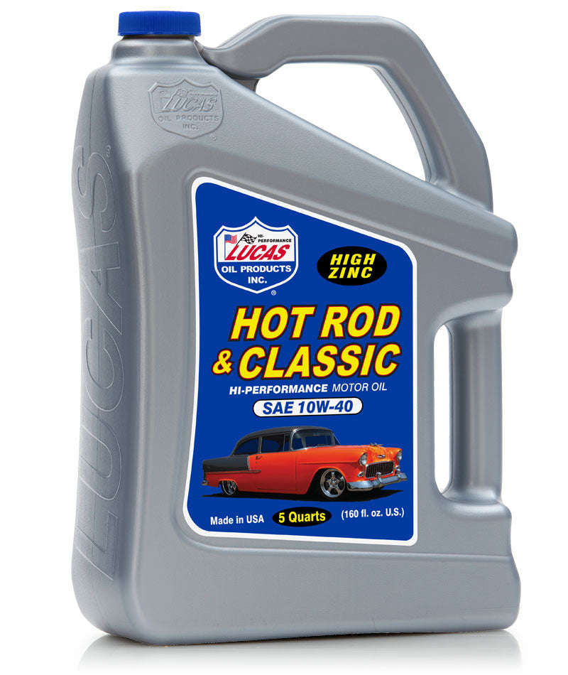 Lucas Oil 10683 Hot Rod & Classic Car Motor Oil SAE 10W-40, 5 Quart