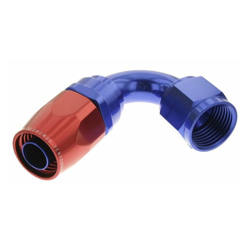 Redhorse Performance 1120-12-1 -12 120 degree female aluminum hose end - red&blue