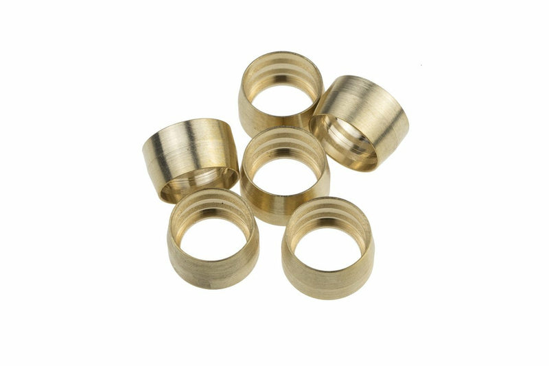 Redhorse Performance 1200-08-0 Brass Replacement Ferrules For -08  1200 Series PTFE Hose Ends - 6Pcs/Pkg
