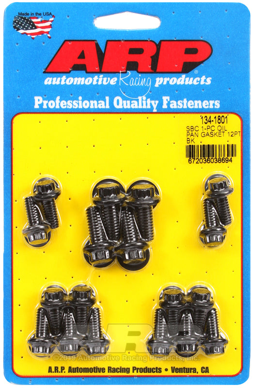 ARP 134-1801 SB Chevy 1-pc oil pan gasket 12pt bolt kit