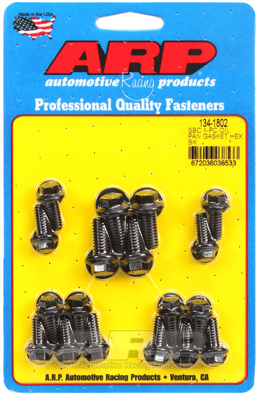 ARP 134-1802 SB Chevy 1-pc oil pan gasket hex bolt kit