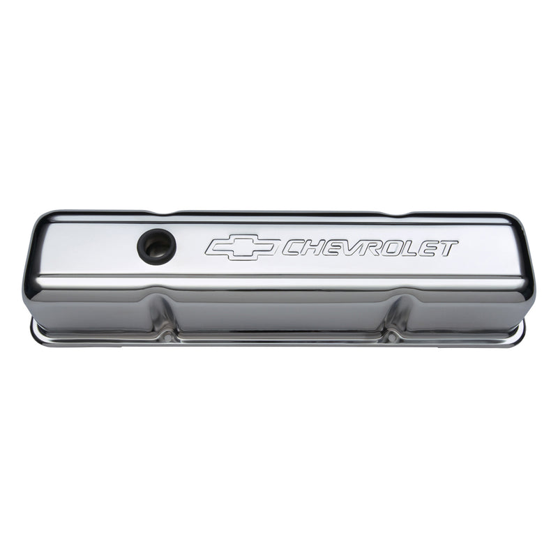 Proform 141-103 Stamped Steel Chevy Valve Covers w/ Baffles - Chrome