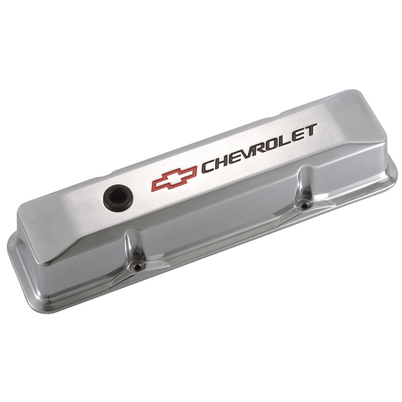 Proform 141-108 Chevy Valve Covers, Recessed Emblem - Polished
