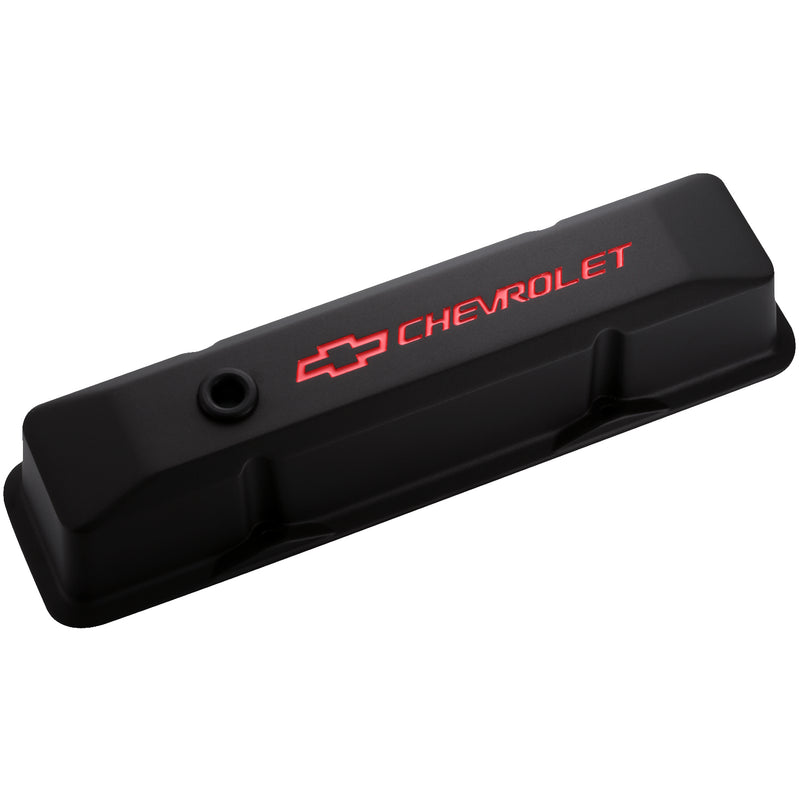 Proform 141-116 Chevy Valve Covers, Recessed Logo - Black Crinkle