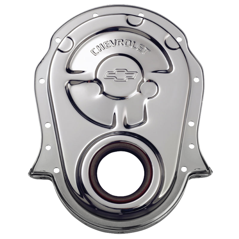 Proform 141-216 Chevy Bowtie Timing Chain Cover - BB Chevy - Chrome