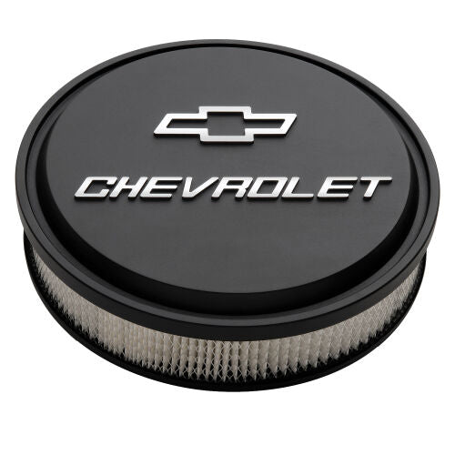 Proform 141-830 Slant-Edge Air Cleaner Chevy & Bowtie Design, Black Crinkle