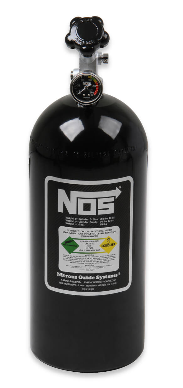 NOS 14745Bnos 10 lb Nitrous Bottle Black W/ Super Hi Flo Valve