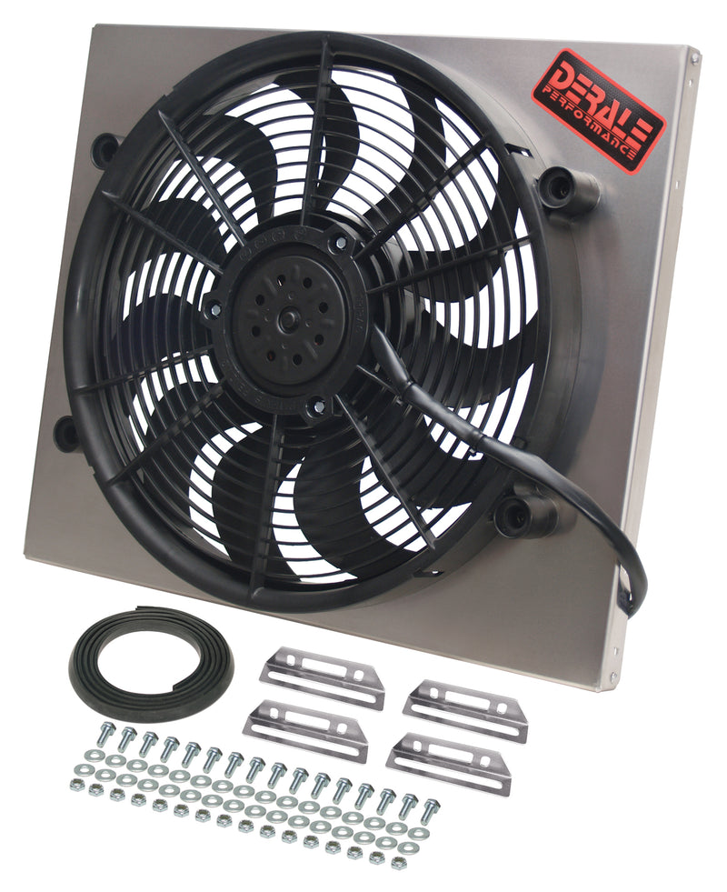 Derale 16821 High Output Single 17'' Electric RAD Fan/Aluminum Shroud Kit