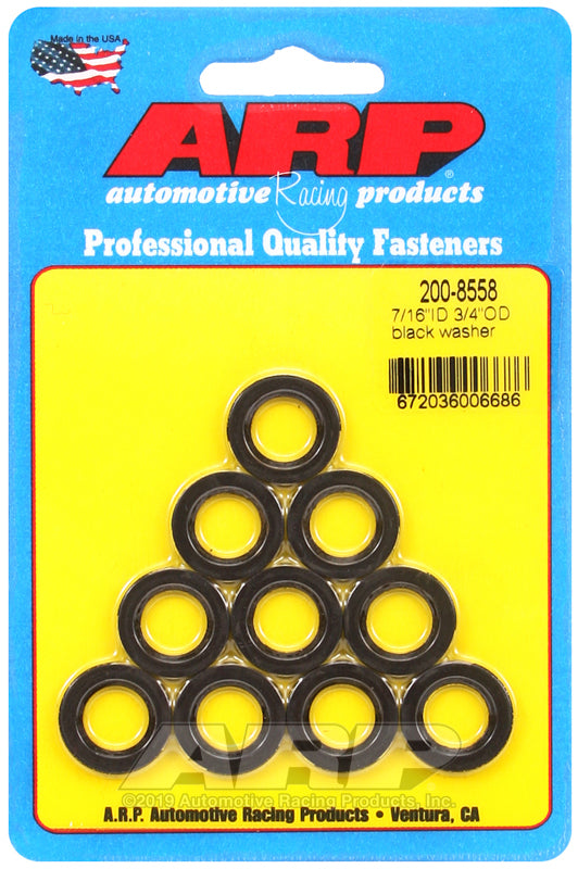 ARP 200-8558 7/16 ID 3/4 OD black washers