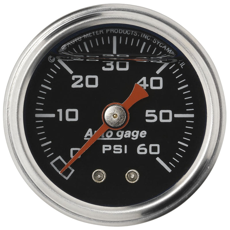 Autometer 2173 Autogage Fuel Pressure Gauge 1-1/2", 0-60 psi, Mechanical - Black