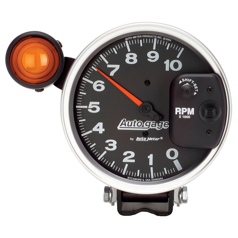 Autometer 233904 Autogage Monster Shift-Lite Tachometer 5" Pedestal, 0-10,000RPM - Black