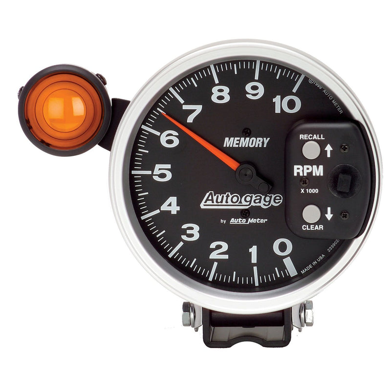Autometer 233906 Auto Gage 5" Pedestal Tachometer, 0-10,000 RPM w/ Shift Light