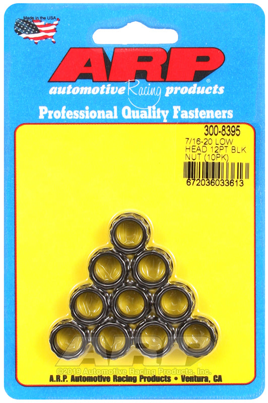 ARP 300-8395 7/16-20, low head, .600 flange OD 12pt nut kit