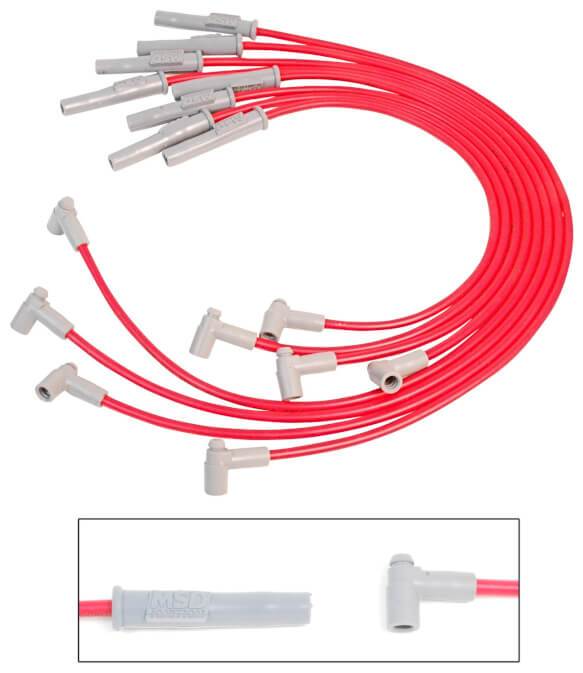 MSD 35389 Super Conductor Spark Plug Wire Set, Ford 351C-460, w/HEI Cap