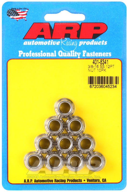 ARP 401-8341 3/8-16 SS 12pt nut kit