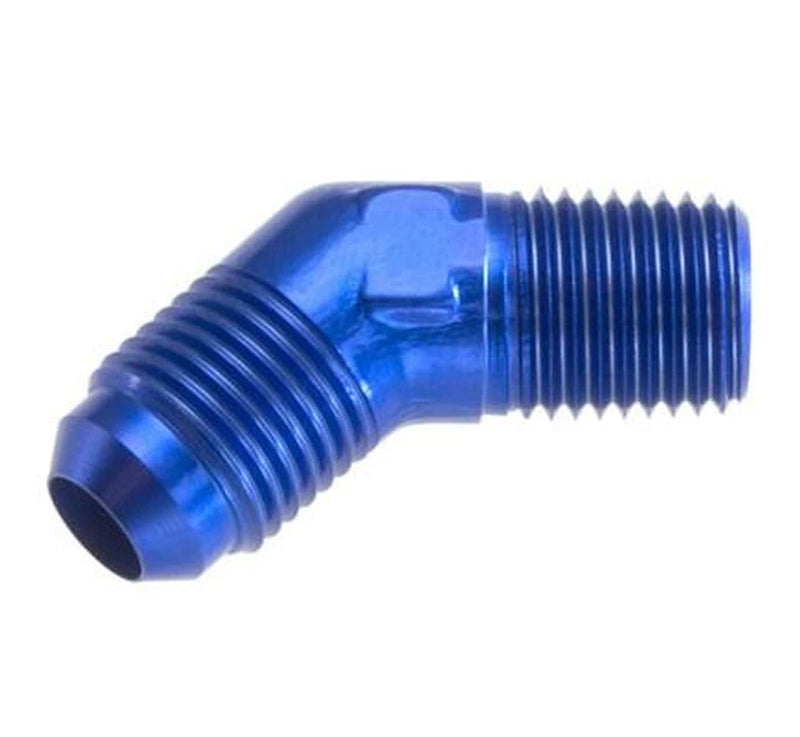 Redhorse Performance 823-12-12-1 -12 45 Degree Male Adapter To -12 (3/4") NPT Male - Blue