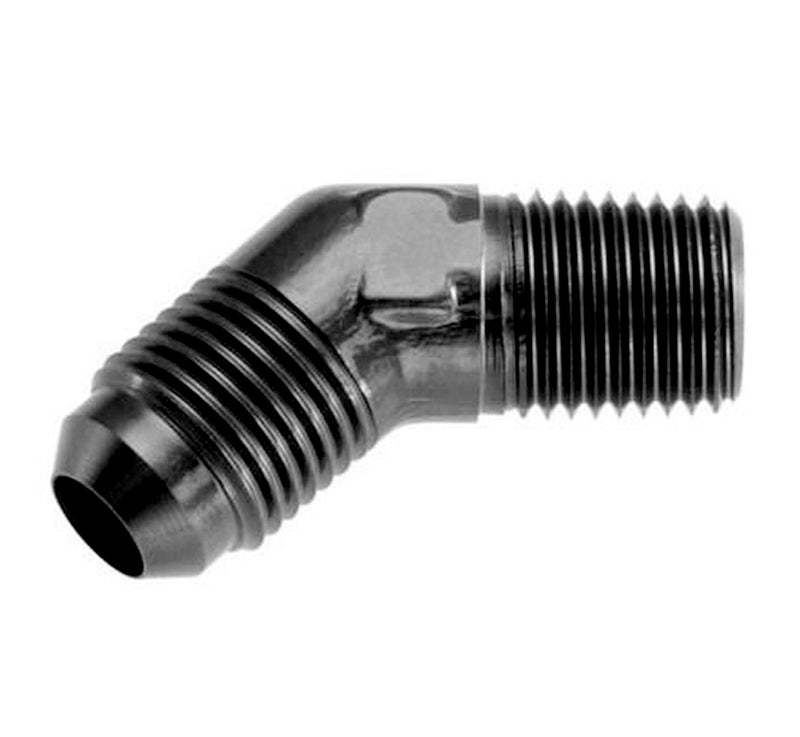 Redhorse Performance 823-06-02-2 -06 45 Degree Male Adapter To -02 (1/8") NPT Male - Black