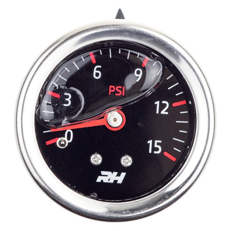 Redhorse Performance 5001-15-3 Liquid Filled Fuel Pressure Gauge - 1/8" NPT Inlet - 15psi - Plain Black