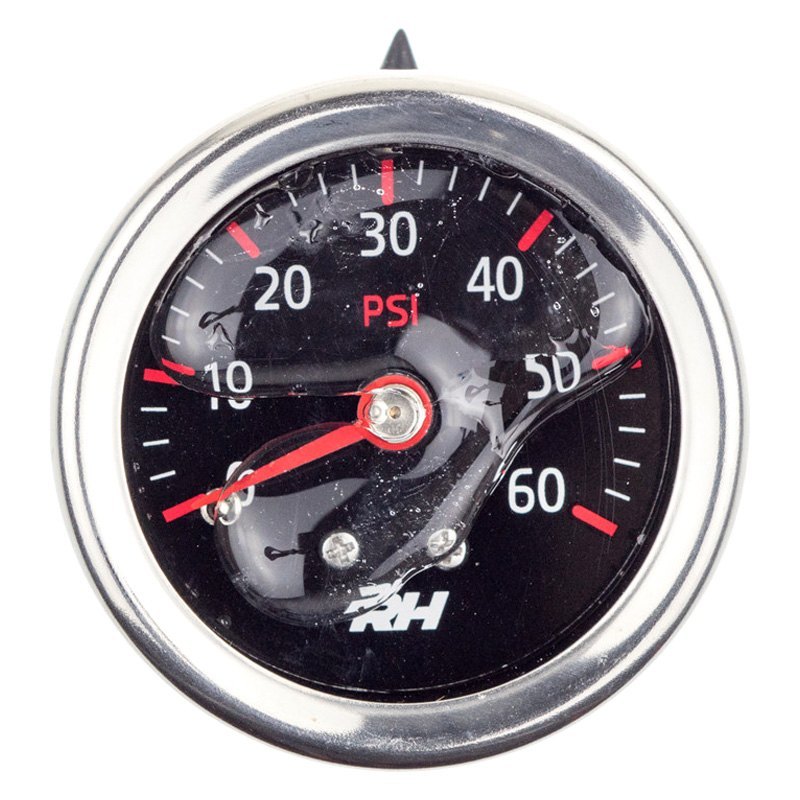 Redhorse Performance 5001-60-3 Liquid Filled Fuel Pressure Gauge - 1/8" NPT Inlet - 60psi - Plain Black