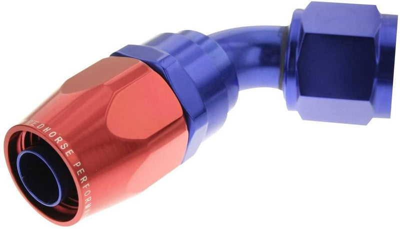 Redhorse Performance 1060-06-1 -06 60 Degree Female Aluminum Hose End - Red&Blue