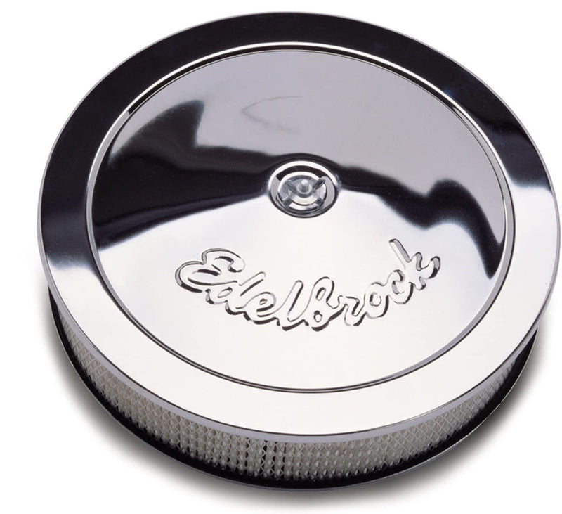 Edelbrock 1207 Pro-Flo Chrome 14" Round Air Cleaner With 3" Paper Element
