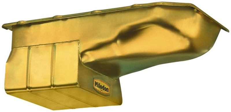 Milodon 30355 Steel, Gold Zinc Plated Street And Strip Oil Pan Pontiac
