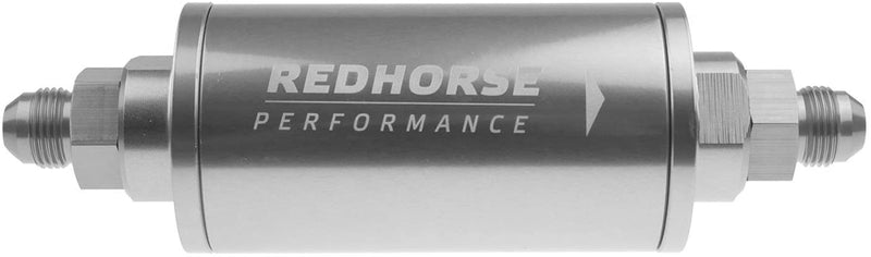 Redhorse Performance 4651-08-5 6" Cylindrical In-Line Race Fuel Filter - 08 AN - Clear
