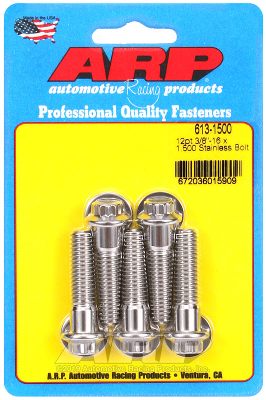 ARP 613-1500 3/8-16 x 1.500 12pt SS bolts