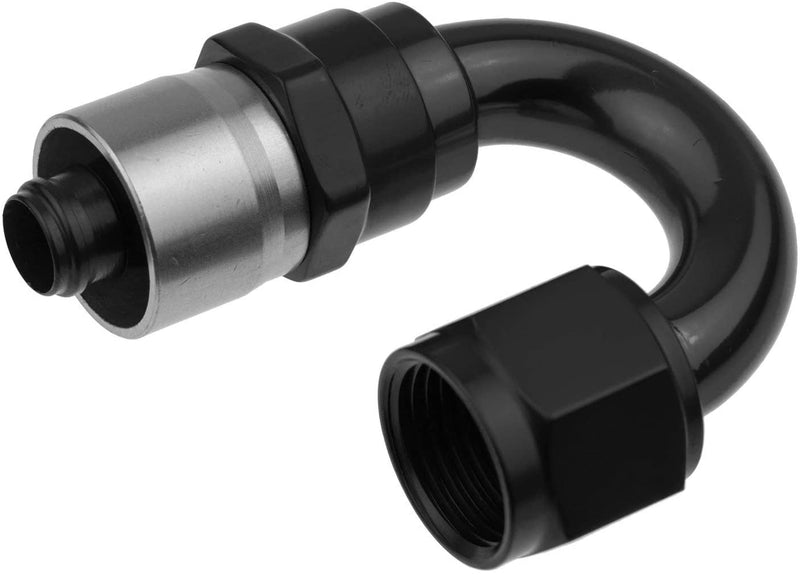 Redhorse Performance 7180-12-2 -12 AN 180 Degree Crimp Style Hose End - Black