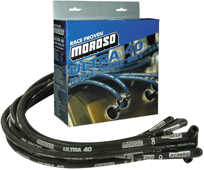 Moroso 73820 Ultra 40 Race Ignition Wire Set, Black 90° Boot - Chevy