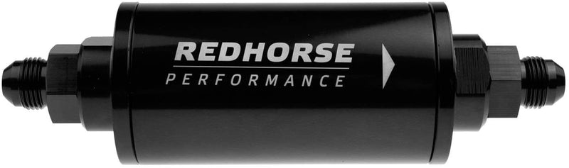 Redhorse Performance 4651-06-2 6" Cylindrical In-Line Race Fuel Filter - 06 AN - Black