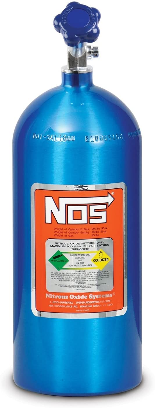 NOS 14745NOS 10 lb Nitrous Bottle W/ Super Hi Flo Valve