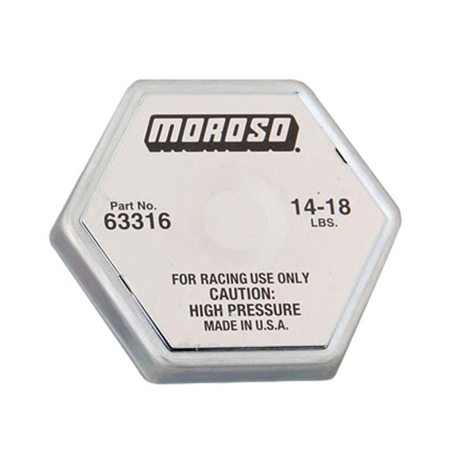 Moroso 63316 Racing Steel Radiator Cap, 14-18 psi