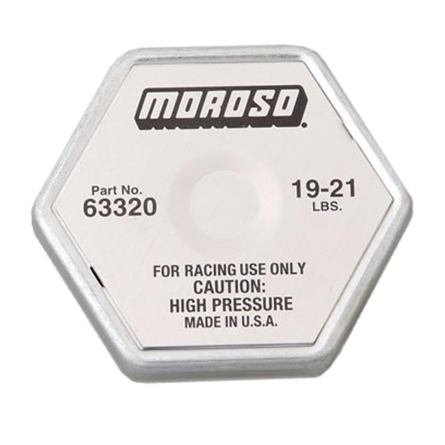 Moroso 63320 Racing Steel Radiator Cap, 19-21 psi
