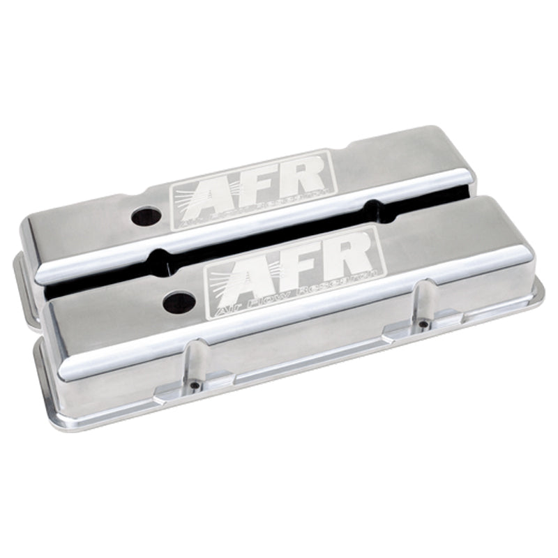 AFR 6706 Chevy Small Block Polished Aluminum Valve Covers, Stock Height