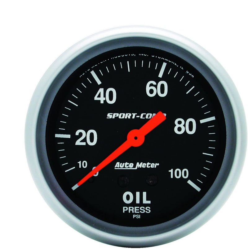 Autometer 3421 Sport-Comp Mechanical Oil Pressure Gauge