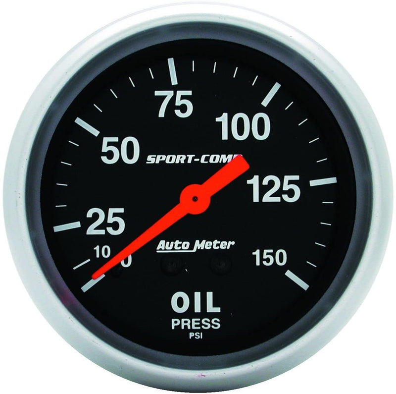 Autometer 3423 Sport-Comp Mechanical Oil Pressure Gauge,2.625 In.