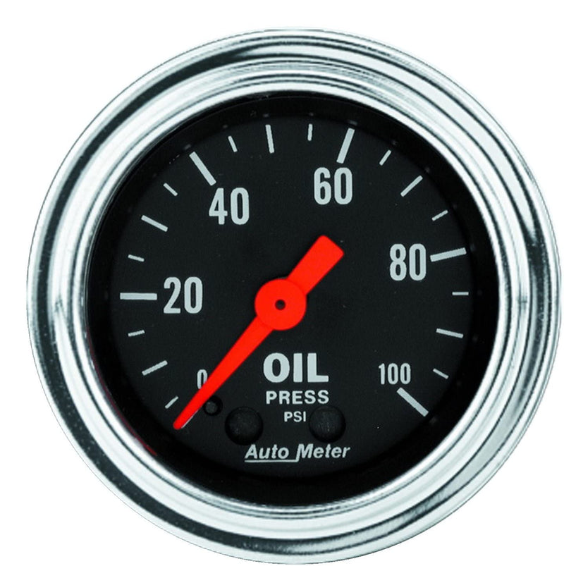 Autometer 2421 Traditional Chrome Mechanical Oil Pressure Gauge